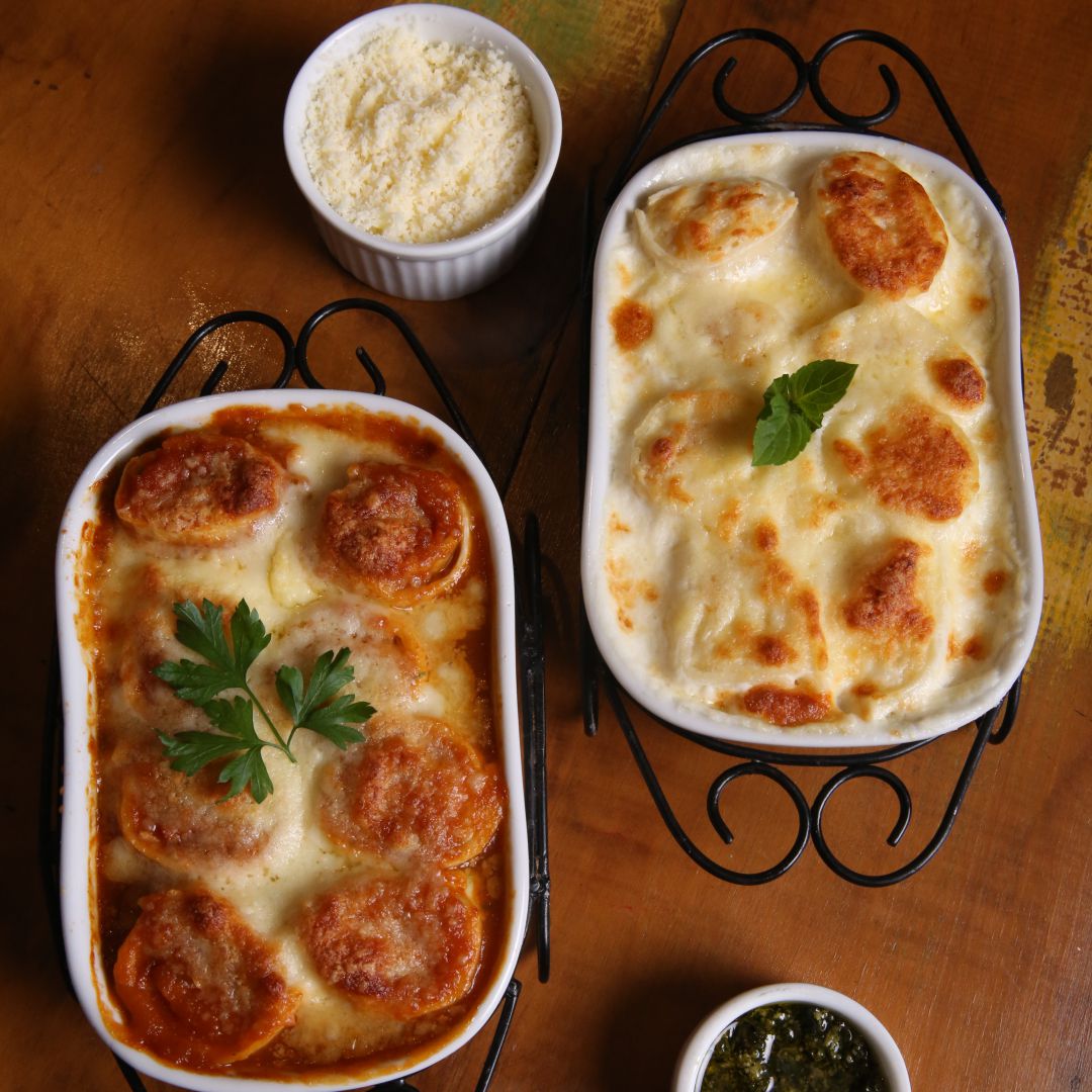 PESTO RONDELI DE RICOTA COM DAMASCO